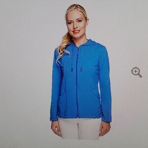 Susan Graver Weekend  French Terry Hooded Jacket Zip Front